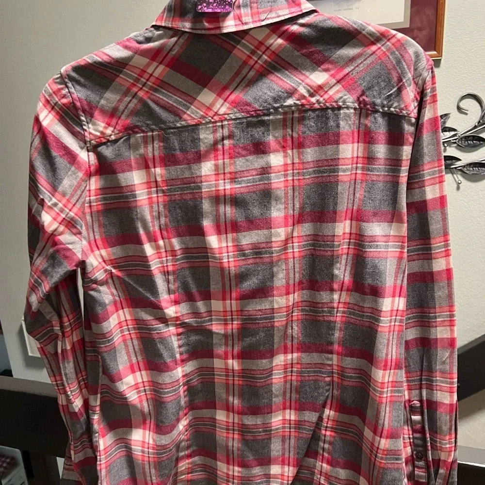 J. Crew Red and Gray Plaid Casual ShirtEUC #MO209